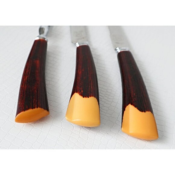 Glo hill Bakelite Carving Fork Knife Knives Vintage GloHill - Picture 3 of 8